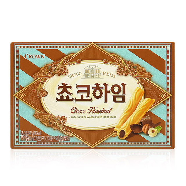 【韓國Crown】榛果巧克力威化捲 (47g/盒)*6盒 (訂製)