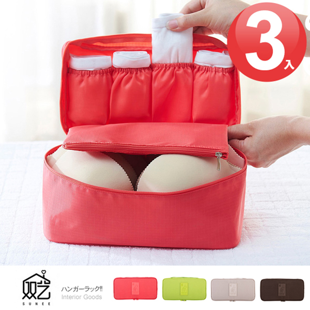 【雙藝】貼身衣物收納袋(大) 3入 隨機色 049072-01